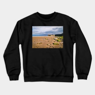 Beach, Sunshine & Dark Clouds - Coastal Scenery - Saundersfoot Crewneck Sweatshirt
